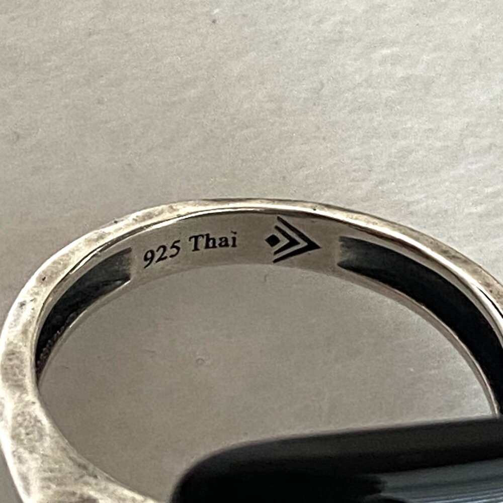 VTG Retired Silpada 925 Sterling Silver Black Agate Blacktop Swirl Ring Sz 8.75 - Picture 7 of 16